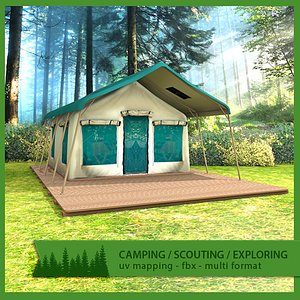 camping lodge tent 3d 3ds
