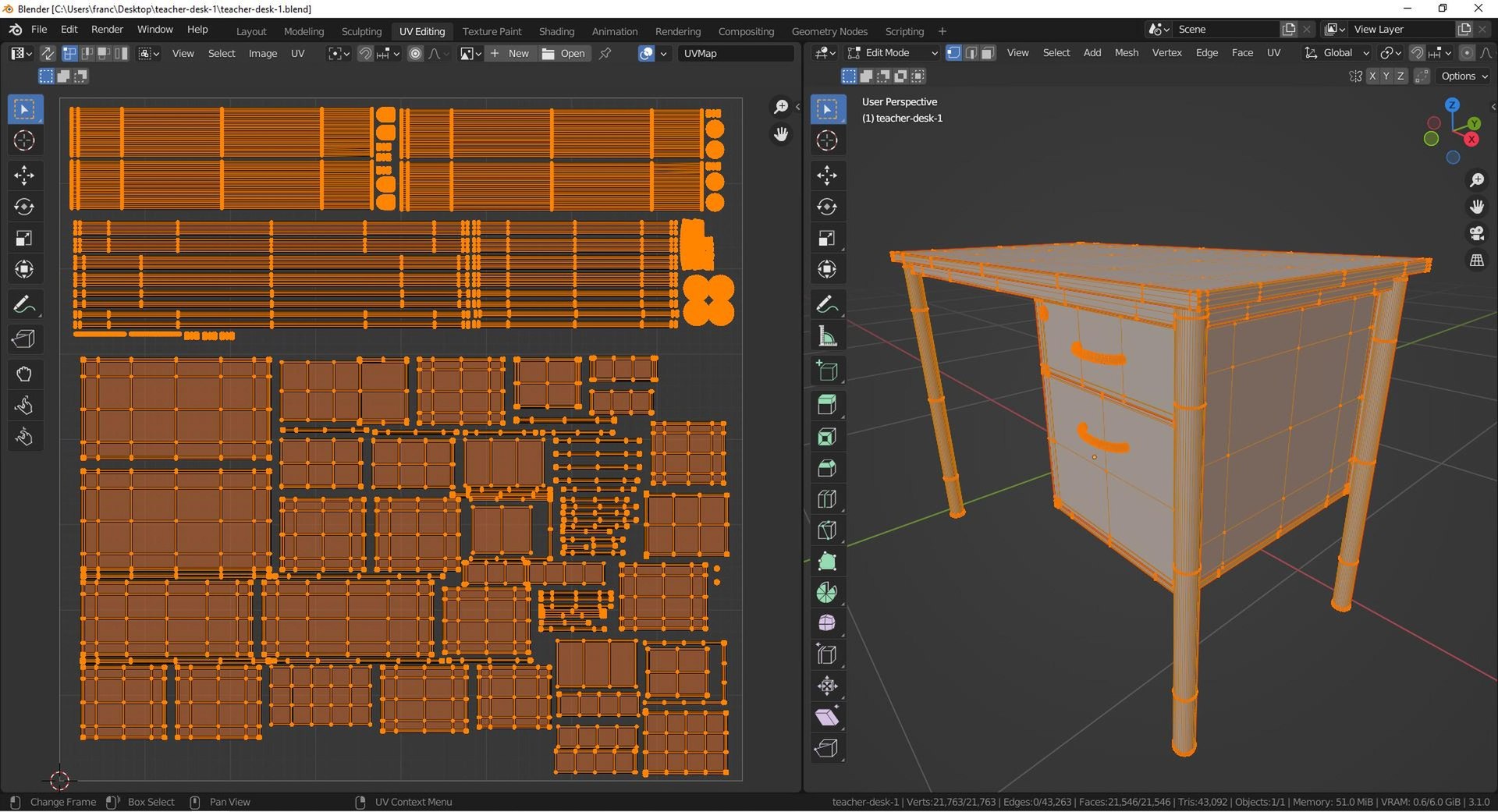 3D Model Teacher Desk 1 - TurboSquid 1927909