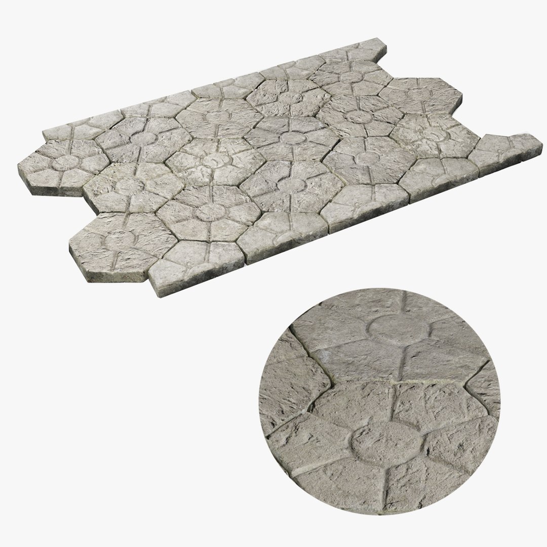 Stone tile pavement 3D model - TurboSquid 1981688