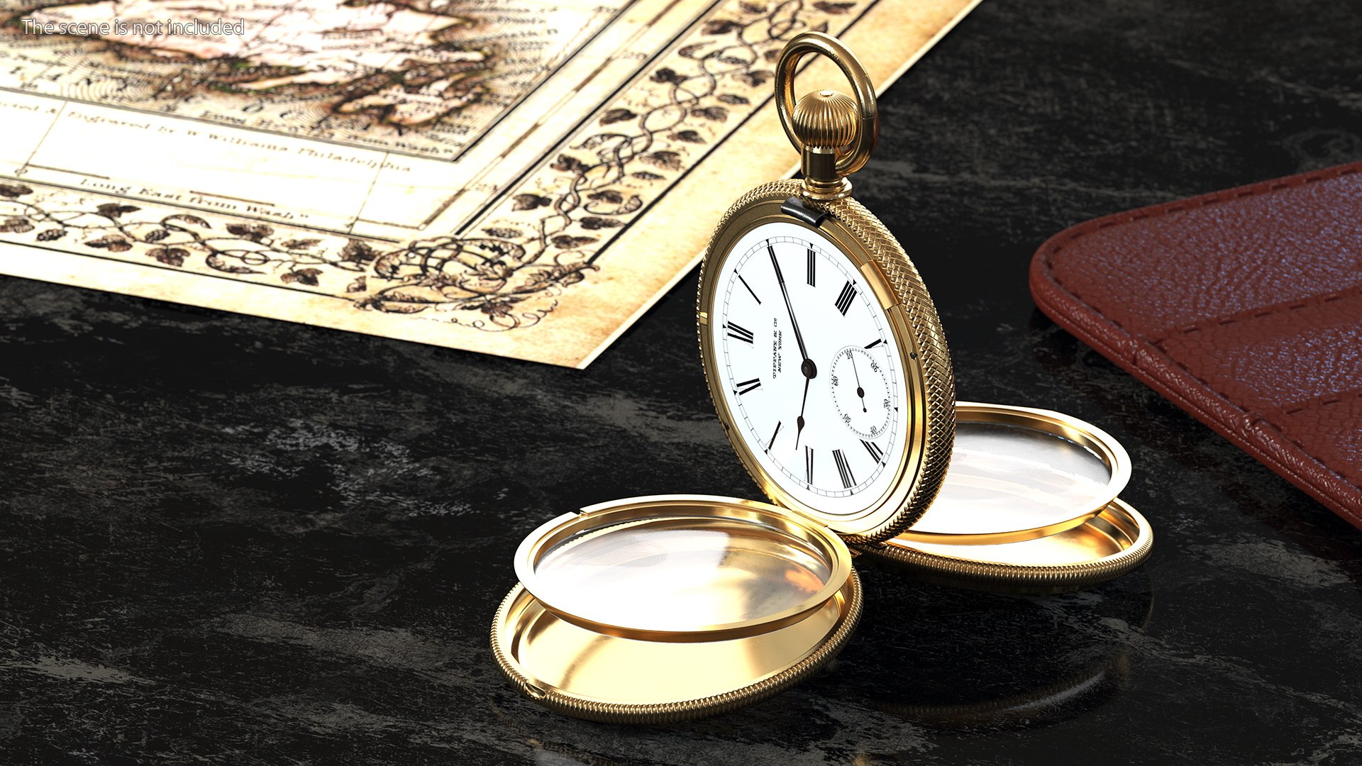 3D Gold Tiffany Pocket Watch Open - TurboSquid 1855677