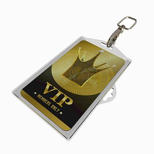 VIP Card in Lanyard - Special members Pass - With textures - 3D Asset 3D model