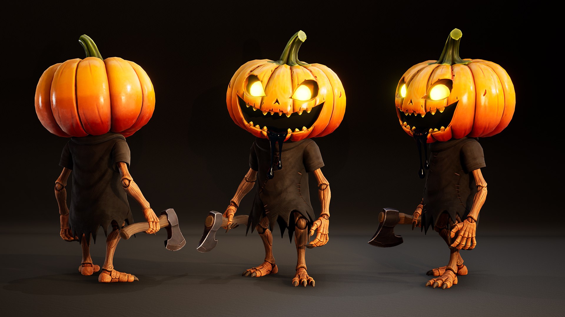 Stylized Pumpkin Horror Character Pack 3D https://p.turbosquid.com/ts-thumb/HO/hV2DZM/ID/05/jpg/1774607179/1920x1080/fit_q87/5281c6696945bac0f4d1fd12348d4244871bcae6/05.jpg