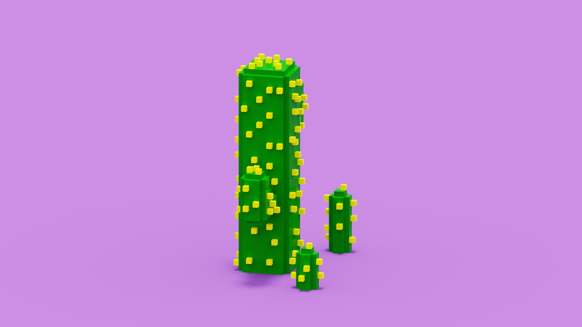 3D Voxel Cactus - TurboSquid 1902450