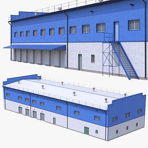 Industrial Building 17 Blue 3D model