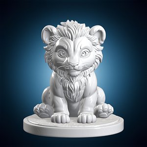 Baby Lion Cub 3D Print Model 3D model