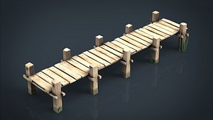 3D wooden pier model