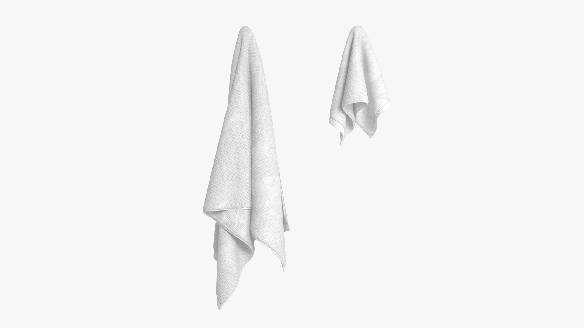 White Towels Hanging on Hook - 3D Model by rebrandy