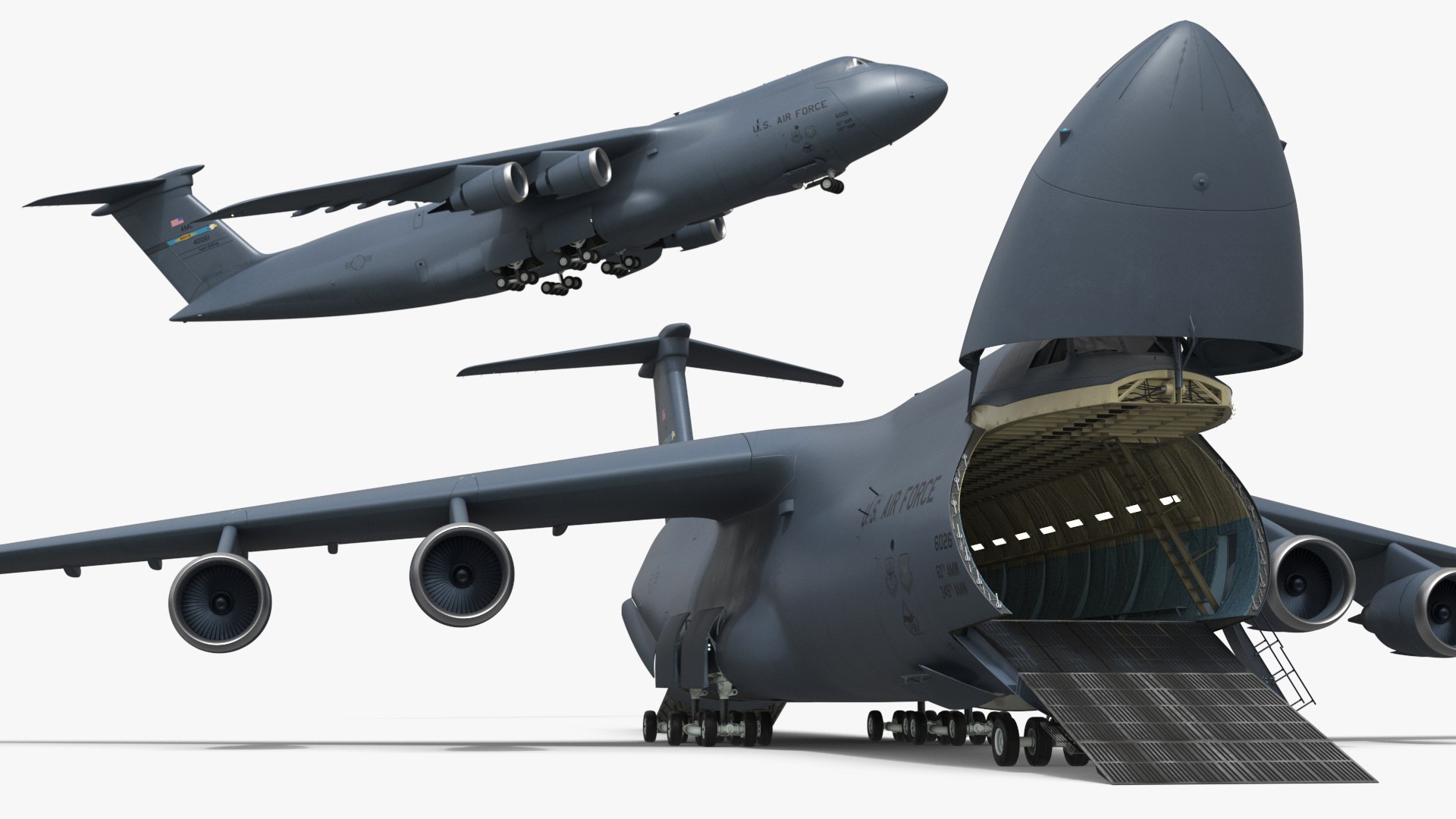 Lockheed C-5M Super Galaxy With Extended Landing Gear Gray With ...