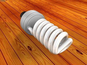 3d fluorescent spiral bulb model