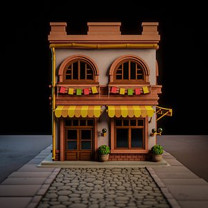 3D LOWPOLY CITY BUILDING STYLIZE 1 model