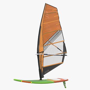3D sport windsurf board sail model