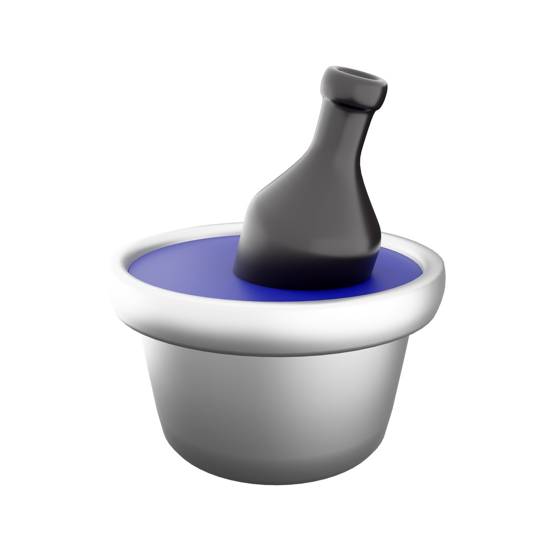 Champagne Bottle Icon 3D - TurboSquid 2066008