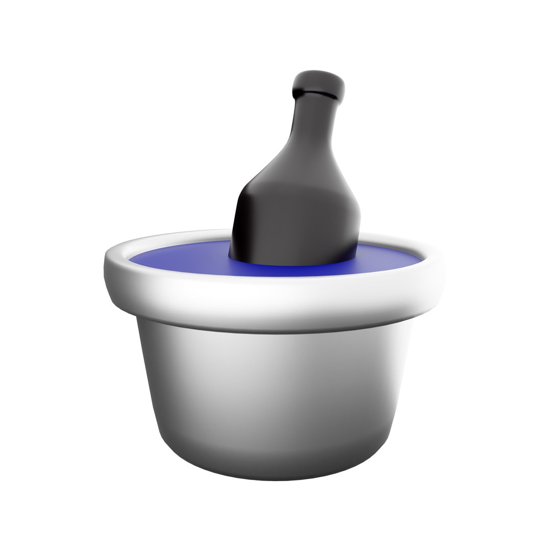 Champagne Bottle Icon 3D - TurboSquid 2066008