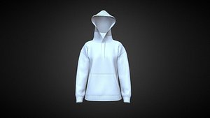 3D Girls Hoodie-Blue In Low Poly