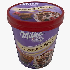 3D model milka brownie berry ice cream