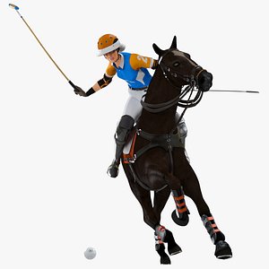 Female Polo Player Animated HQ Standard License model