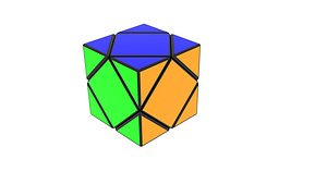 Skewb Puzzle With Solving Animation