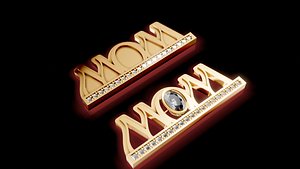 Mom Name Diamond Pendant 3D model