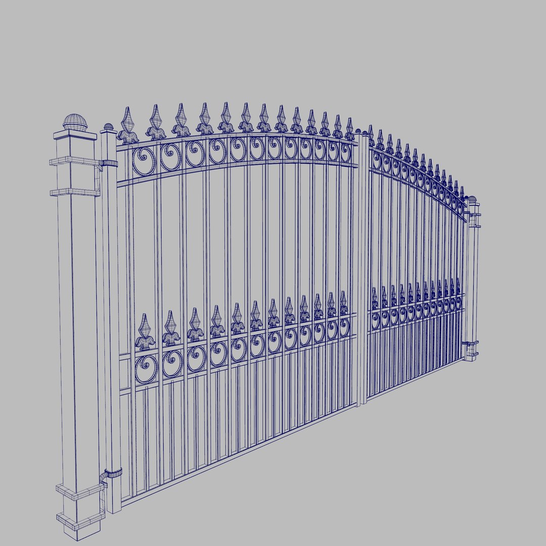 3D Double Driveway Estate Gate - TurboSquid 2343091