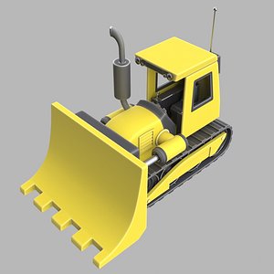 Cartoon Backhoe Excavator
