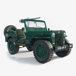 Gun Runner  1950 Willys M 38 Jeep 3D model