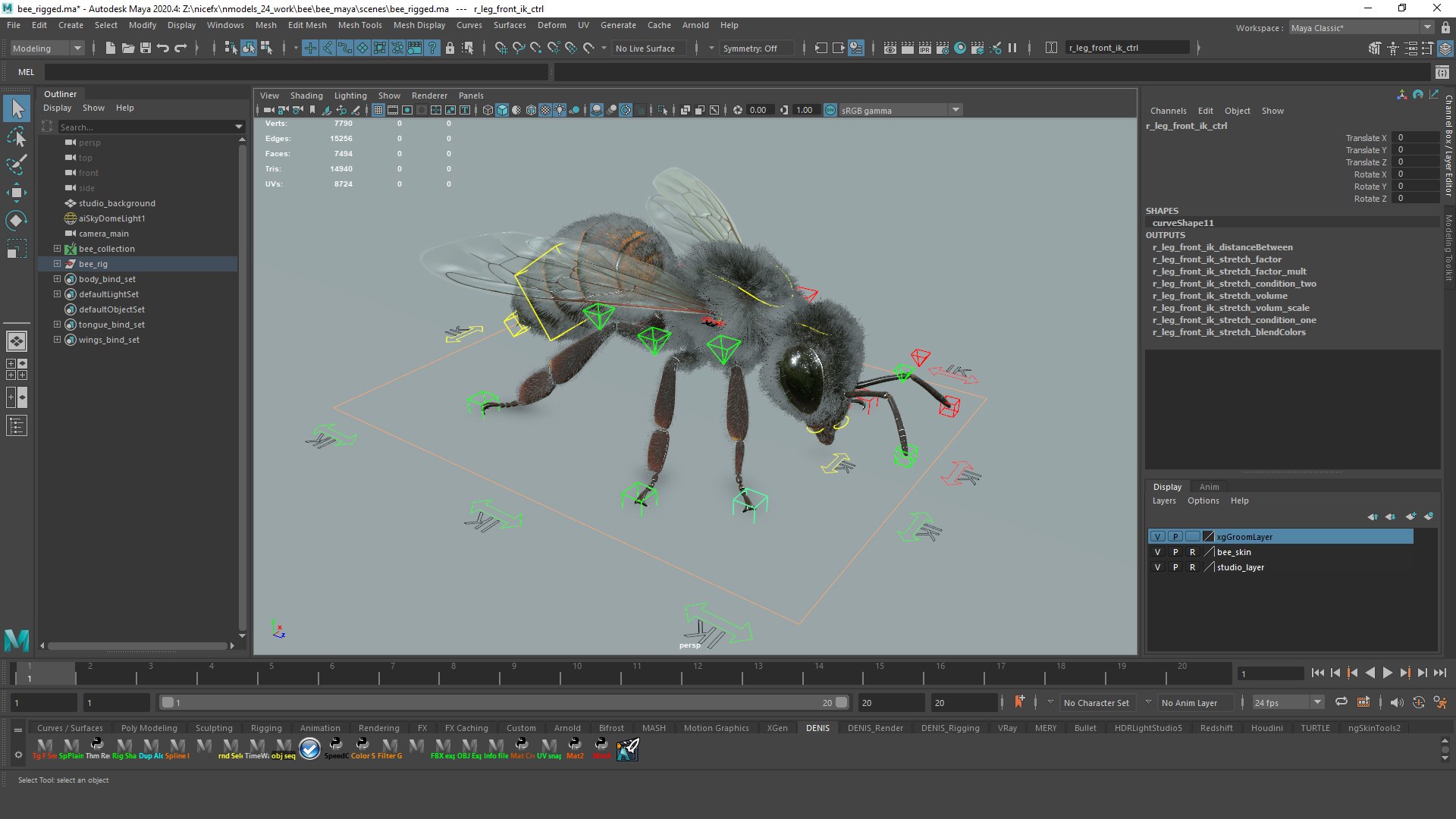Honey Bee Rigged Xgen 3D model https://p.turbosquid.com/ts-thumb/HP/kBJp7X/X0/bee_maya_screen_01/jpg/1714983770/1920x1080/fit_q87/095d252edb55e4bb925a9999e081f74755ba9975/bee_maya_screen_01.jpg