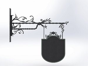 Forged signboard with chain and blank patterns