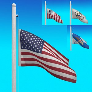 3d max flags usa - loop