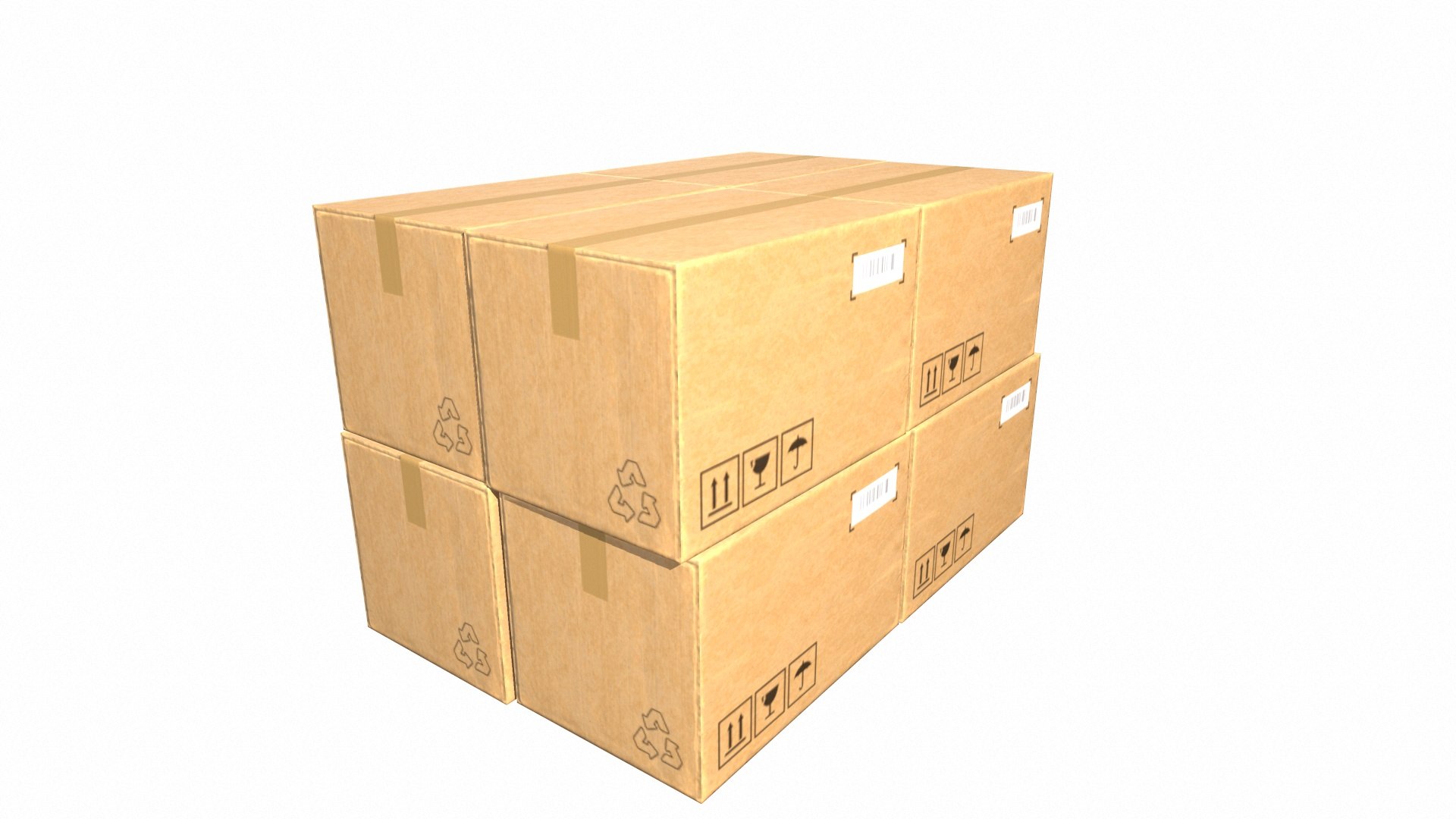 Cardboard Box Set 3D Model - TurboSquid 2337094