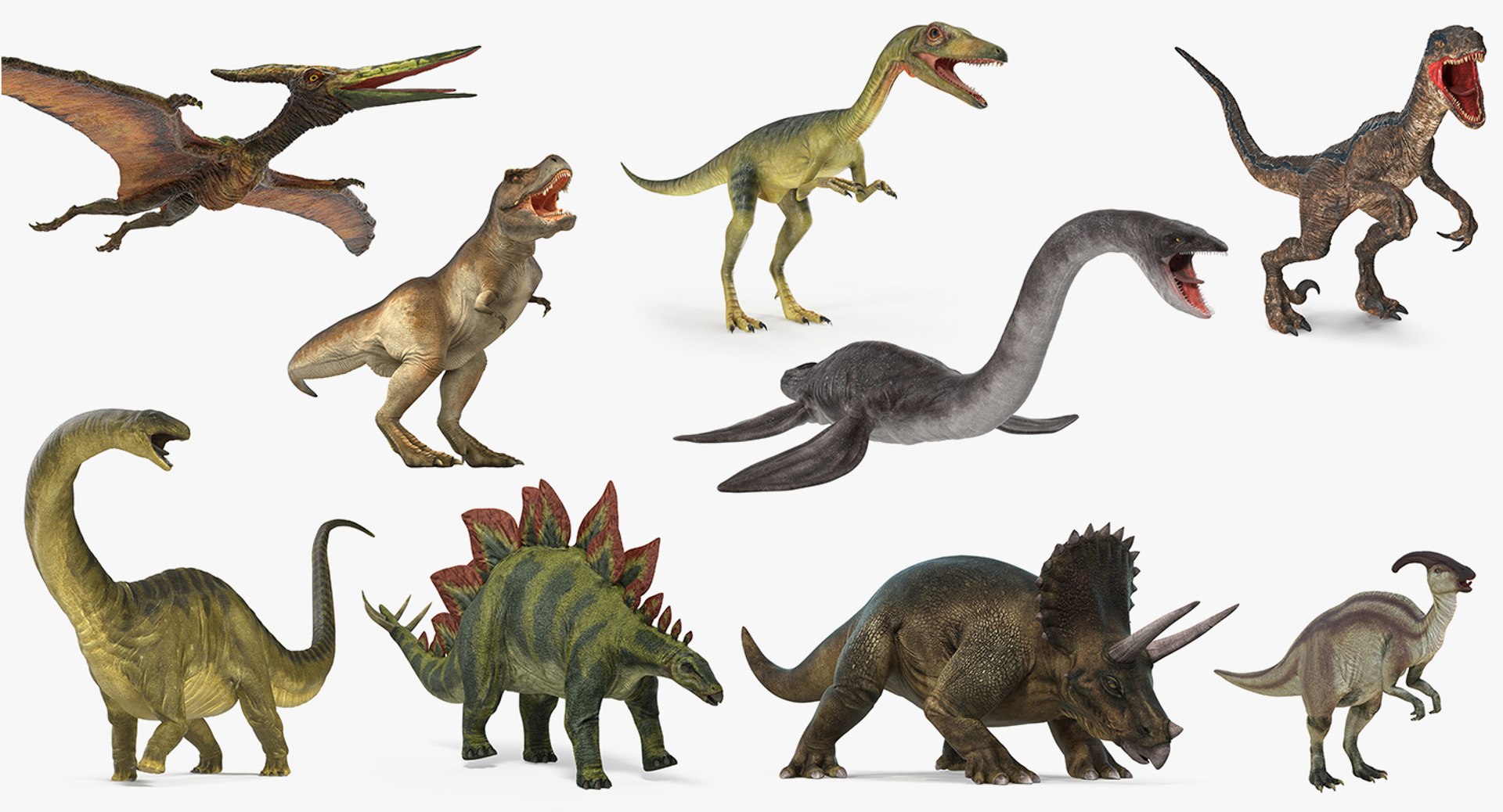 Dinosaurs Rigged Collection 4 for Cinema 4D 3D model preview