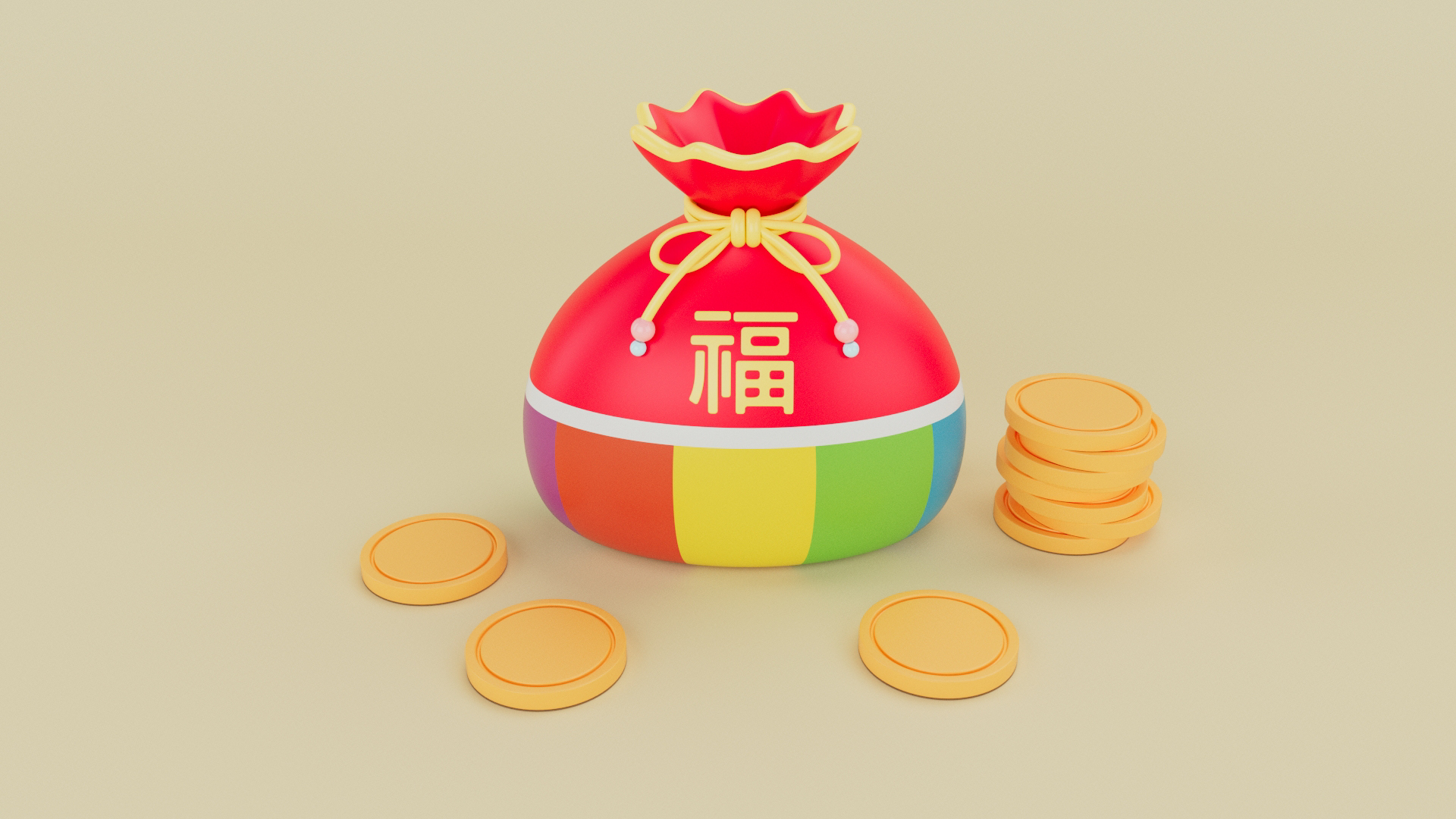 3D Korean Lucky Bag model - TurboSquid 2169738