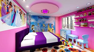 3d model of girl room