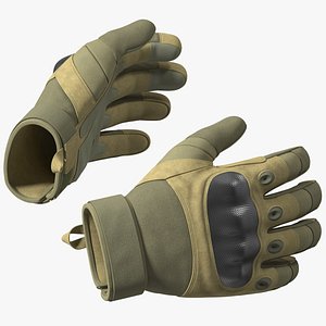 3D Tactical Gear Gloves Fur for Cinema 4D