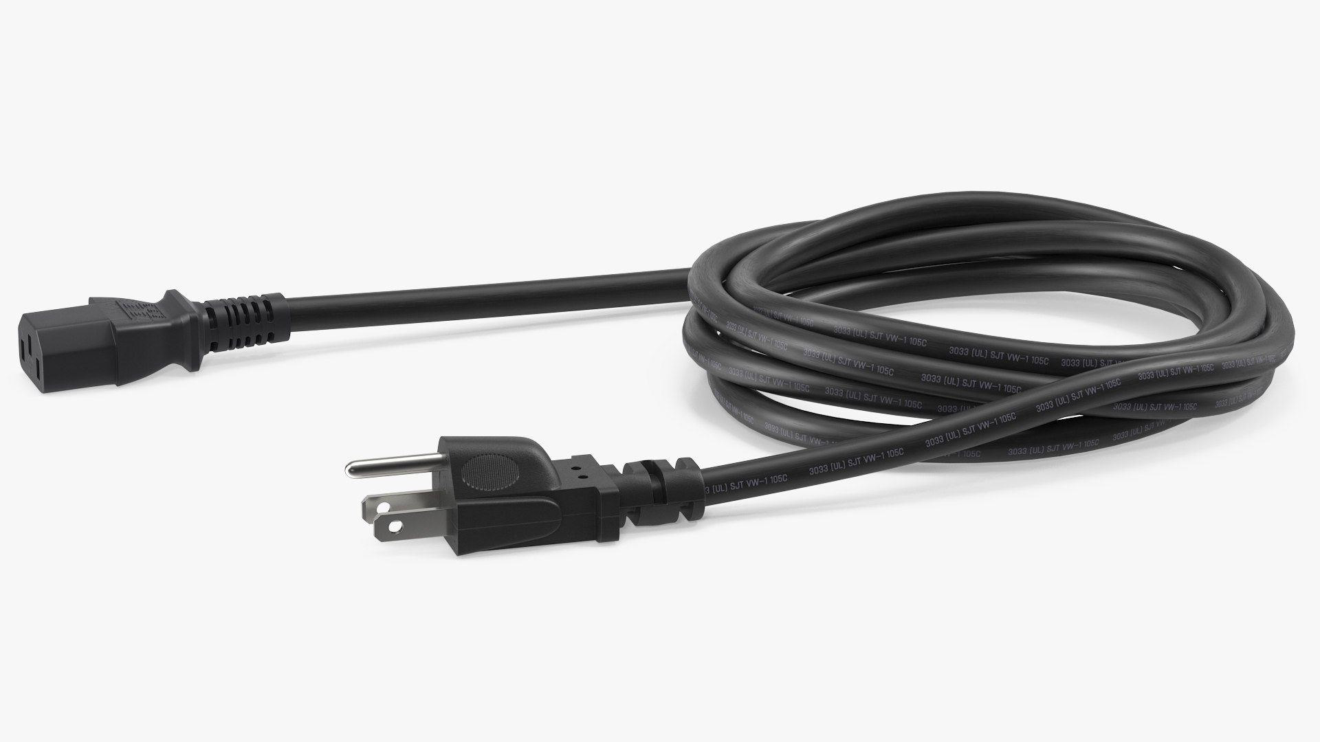 3D PC Power Cord American TurboSquid 1942060
