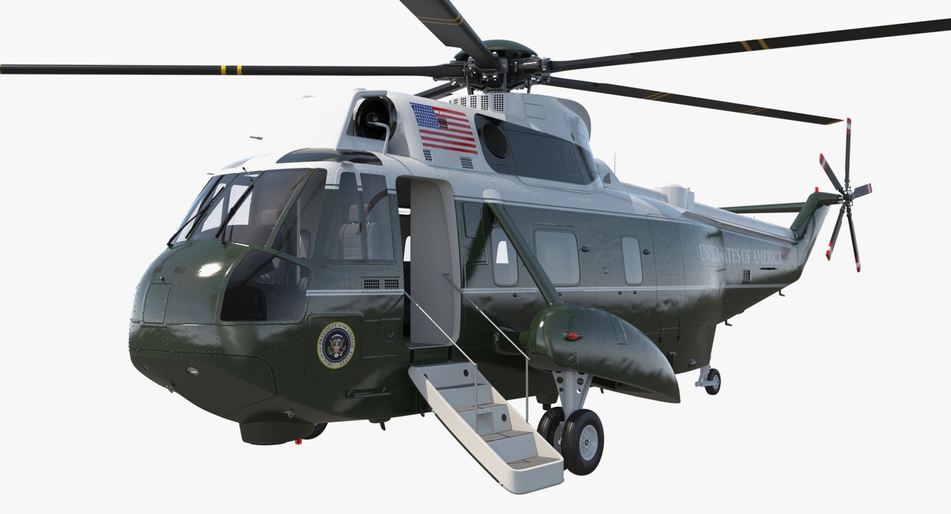 Marine One Hellicopter Carrying the US President Rigged 3D Model 3D model preview