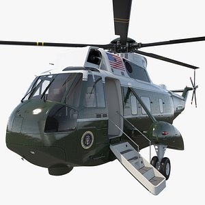 Marine One Hellicopter Carrying the US President Rigged 3D Model