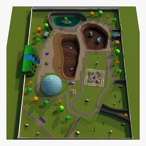 Low poly Zoo Environment
