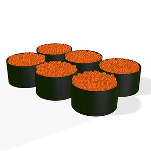 roe sushi roll japanese 3D