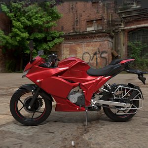 Sport Motorcycle Game Ready Low-poly 3D model 3D model