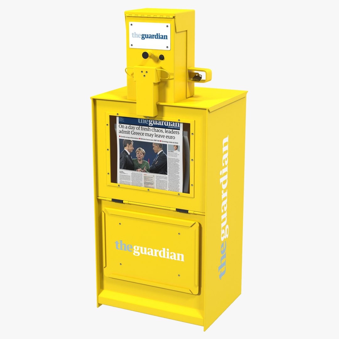 Classic Newspaper Box Yellow 3D Model 3D model preview