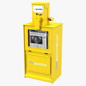 Classic Newspaper Box Yellow 3D Model