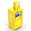 Classic Newspaper Box Yellow 3D Model
