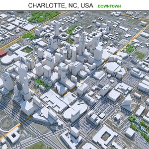 3D model Charlotte Downtown North Carolina USA