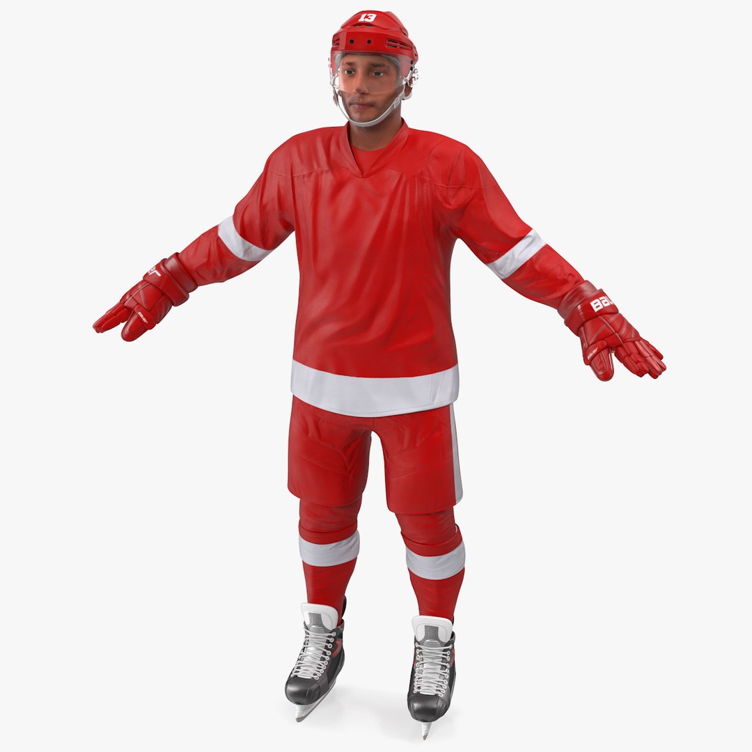 Hockey Player Red 3D model preview