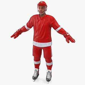 3D hockey player red