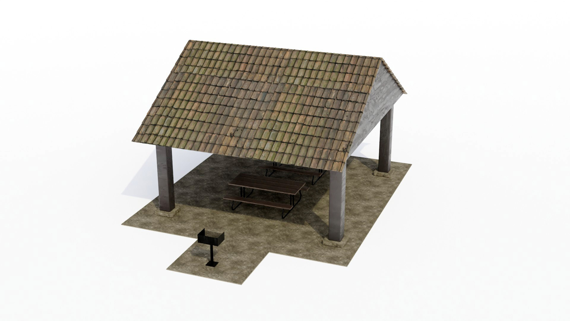 Park Shed Table Grill Model - TurboSquid 1597977