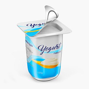 Yogurt Cup Half-open Mockup 3D