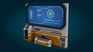 Sci-fi Monitor - Low Poly - Game Ready - PBR 3D