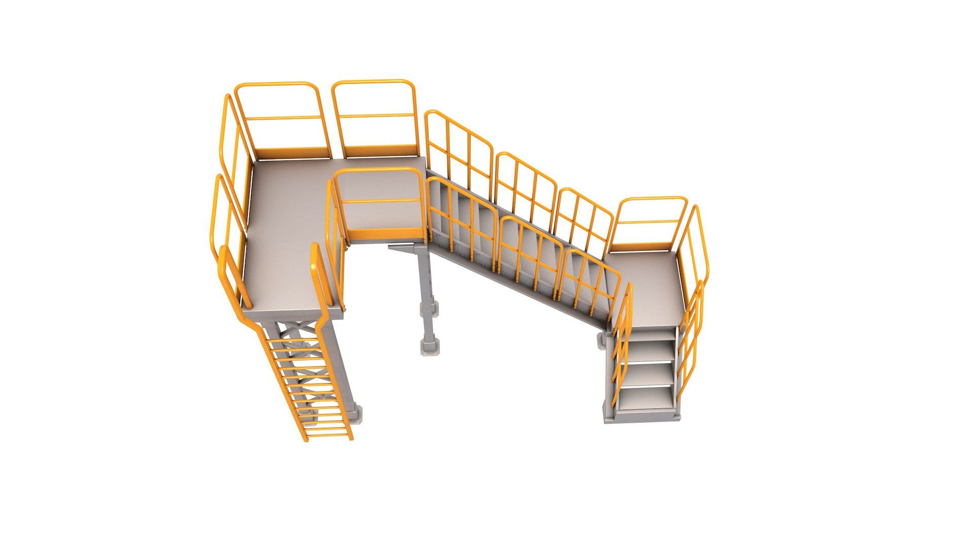 3D Industrial Catwalk Staircase - TurboSquid 2292899