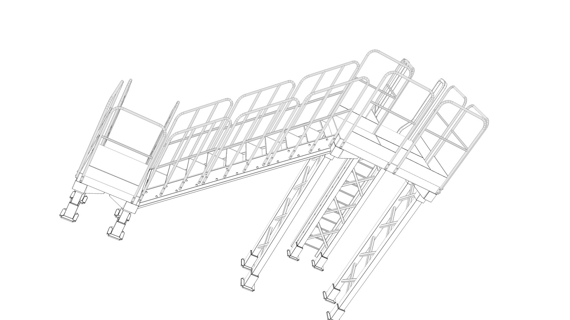3D Industrial Catwalk Staircase - TurboSquid 2292899